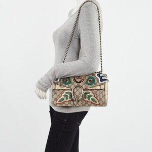 Gucci Beige GG Supreme Coated Canvas and Python Embroidered Dionysus Small